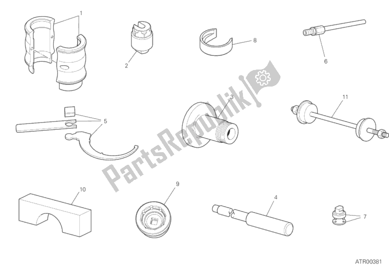 Todas as partes de Ferramentas De Serviço De Oficina (quadro) do Ducati Superbike Panigale V4 1100 2019